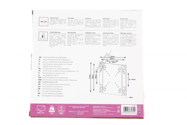 BFI 6020  TV-MUURBEUGEL,  VLAK,  VESA200 <  MAX. 20KG.